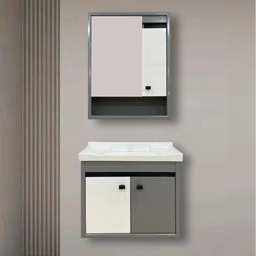 [9967 Vanity / RHBV29558] Royal Homes Bathroom Vanity, White &amp; Grey 24 in