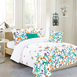 [BCSK41970FB] Mind &amp; Home Caria Printed 5pc King Comforter Set, Pink