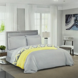 [BCSQ40368B] Modern Home Living Branda 8pc Queen Comforter Set with Throw, Yellow