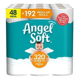 [2218386X / 79397] Angel Soft Toilet Paper 12 Mega Rolls 320 Sheets