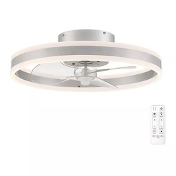 [1008624858 / 45071040] Hampton Bay Preen Integrated LED Indoor Ceiling Fan with CCT 20 In. Silver (C.F.M - 861)