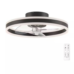 [1008624853 / 45071010] Hampton Bay Preen Integrated LED CCT Indoor Ceiling Fan 20 In. Black (C.F.M - 861)