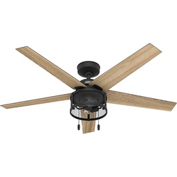 [1008625004 / 52241] Hunter Belvedere Indoor/Outdoor Ceiling Fan with Light Kit 52 In. Matte Black (C.F.M - 4343)