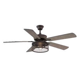 [1008698493 / AK450AEB] Hampton Bay Ansell 52 in. LED Indoor Espresso Bronze Ceiling Fan with Light and Remote Control Included (C.F.M - 4854)