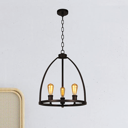 [P9358-3BLACK RHHL29346] Royal Homes Hanging Light 3xE27 60W, 18.11x22In. (DxH) - Wire 39.3In.