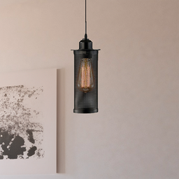 [P9320-1BLACK RHPL29347] ****Royal Homes Pendant Light E27 60W, 4.7x9In. (DxH)