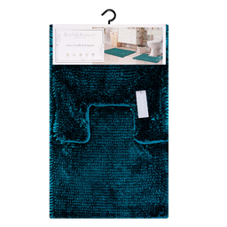 [SRS44421] 2pc Porta Chenille Bath Mat Set, Teal