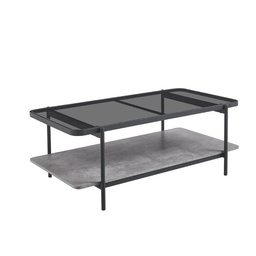 [852-VKCT-50581G] Ideal Furniture Coffee Table Iron/ Glass Top, Grey
