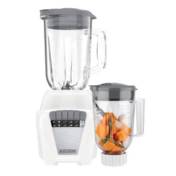 [BL0876-3WDLA] Black &amp; Decker 8-Speed Blender Glass and Plastic Jar, White