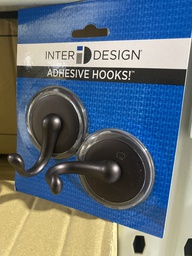 [55071ES] iDesign York Self Adhesive Hooks, Medium, Bronze - Set of 2