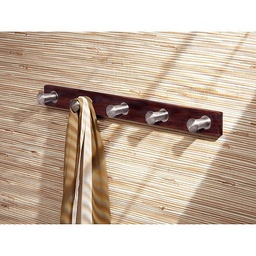 [93371ES] ****iDesign Formbu Wall Mount 5-Peg Rack, Espresso/Brushed SS