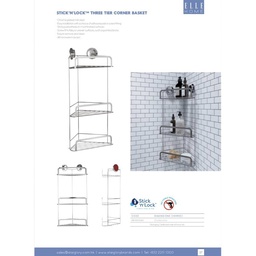 [EBFHW290841] ****Elle Home 3-Tier Corner Basket, Satin Nickel