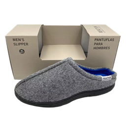 [KCSC0322-GY-M] Kenneth Cole Men Mule Slipper Grey, Medium