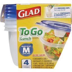 [BBG15310] Glad ToGo Lunch Container Medium Round 32 Oz. Clear (4-Pack)