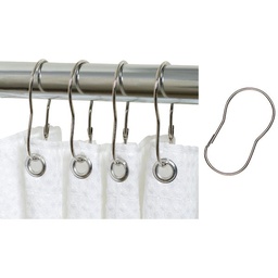 [90SS] Zenith Zenna Home Shower Curtain Hooks, Chrome (12 Count)