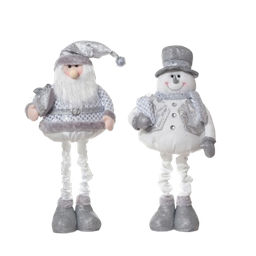 [831-325001-24C] Miro Christmas Santa Figurine 43-76cm Silver/ White