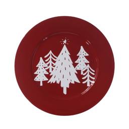 [831-P006-2409] Miro Christmas Charger 33x33x1.8cm, Red