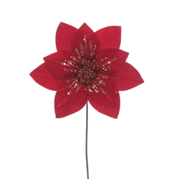 [831-F002-24030A] Miro Christmas Poinsettia Stem 50cm, Red