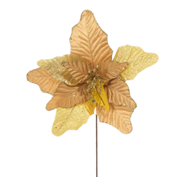 [831-AMX006-2425B] Miro Christmas Poinsettia 11P 38cm Gold