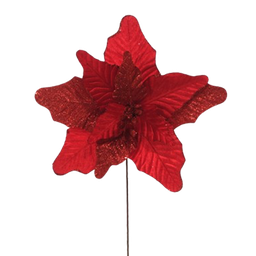 [831-AMX006-2425A] ****Miro Christmas Poinsettia 11P 38cm, Red