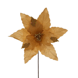 [831-AMX044-2498B] Miro Christmas Poinsettia 9P 30x30cm Gold