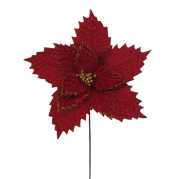 [831-AMX044-24138IB] ****Miro Christmas Poinsettia 11P 35x30cm White-Gold