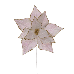 [831-AMX044-24143IB] Miro Christmas Poinsettia 11P 34x30cm White-Gold