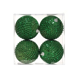 [831-XB09-2440GR] Miro Christmas Balls 10cm Green (4-pc Set)