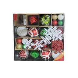 [831-2788-239101382-23A] Miro Christmas Balls 10x8cm-16x4cm-20x8cm (46-pc Set)