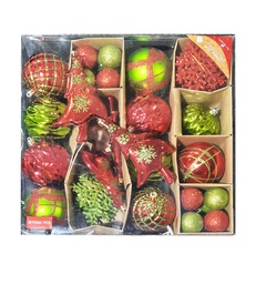 [831-2788-239101382-24J1] Miro Christmas Balls 10x8cm-16x4cm-20x8cm (46-pc Set)
