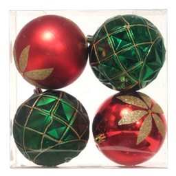 [831-239-2436B] ****Miro Christmas Balls 10cm (4-pc Set)