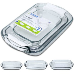 [81224L20] Anchor Hocking Essentials 3-Piece Baker Set