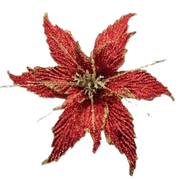 [XQ145900628R] Christmas Poinsettia Stem 45cm