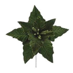 [XQ145900630GR] Christmas Poinsettia Stem 38cm