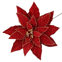 [XQ145900637R] Christmas Poinsettia Stem 32cm